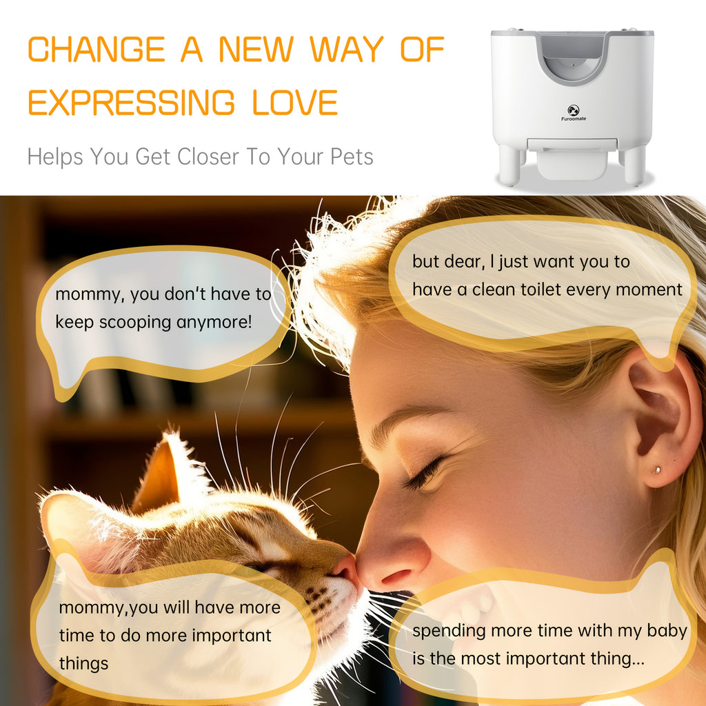 1pc Furoomate Self-Cleaning Litter Box, Open-Top Automatic Cat Litter Box