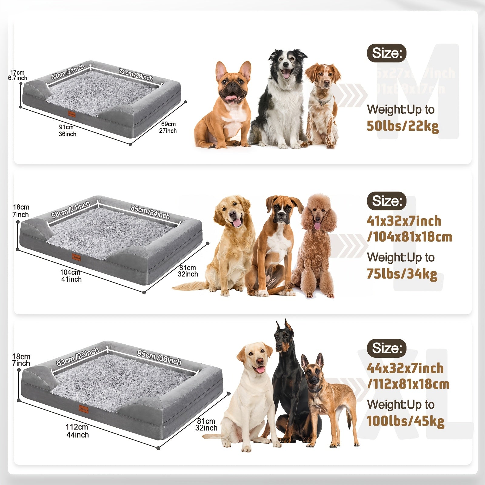 Ultra Soft Dog Beds Gimars Ultra Soft Orthopedic Egg Foam Dog Beds