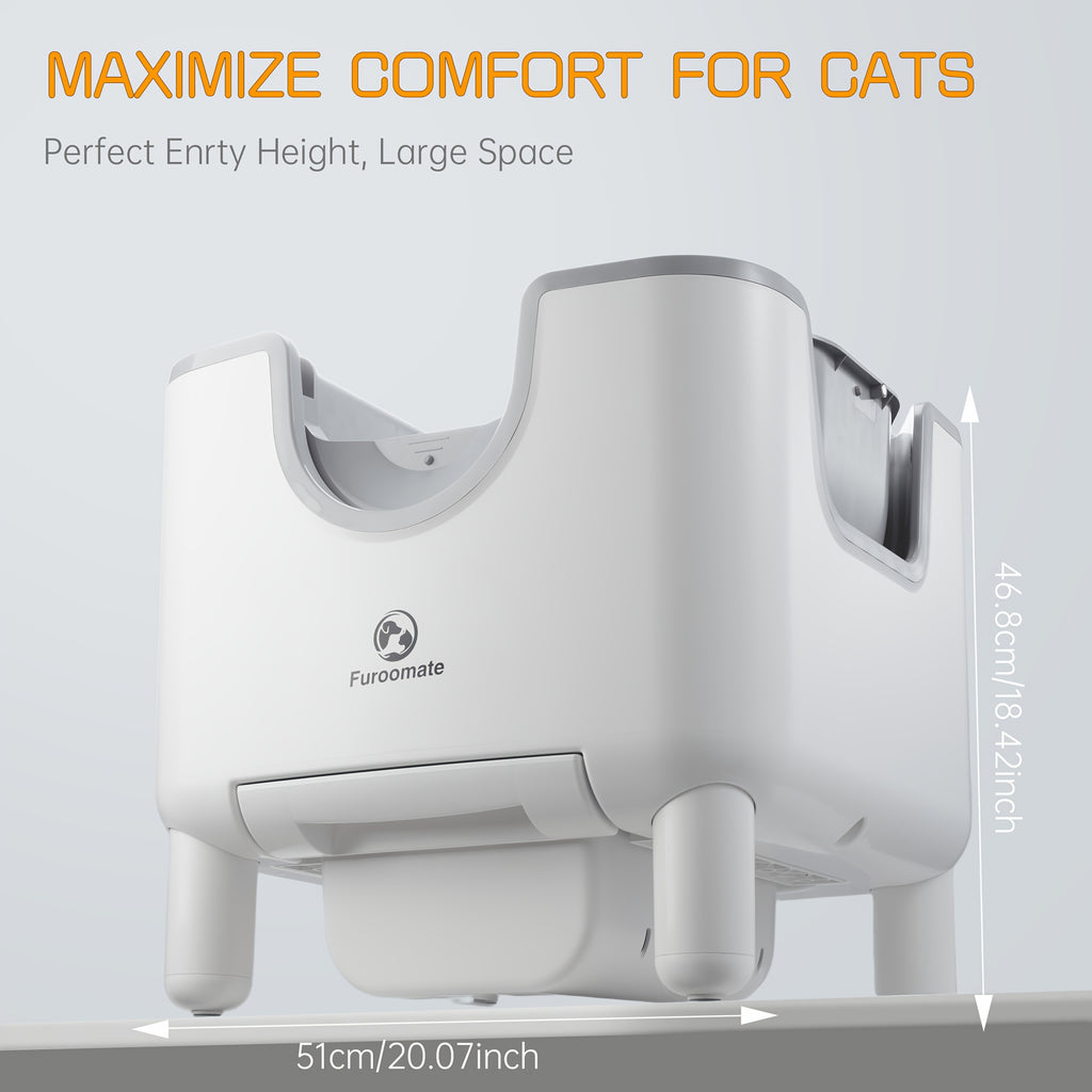 1pc Furoomate Self-Cleaning Litter Box, Open-Top Automatic Cat Litter Box