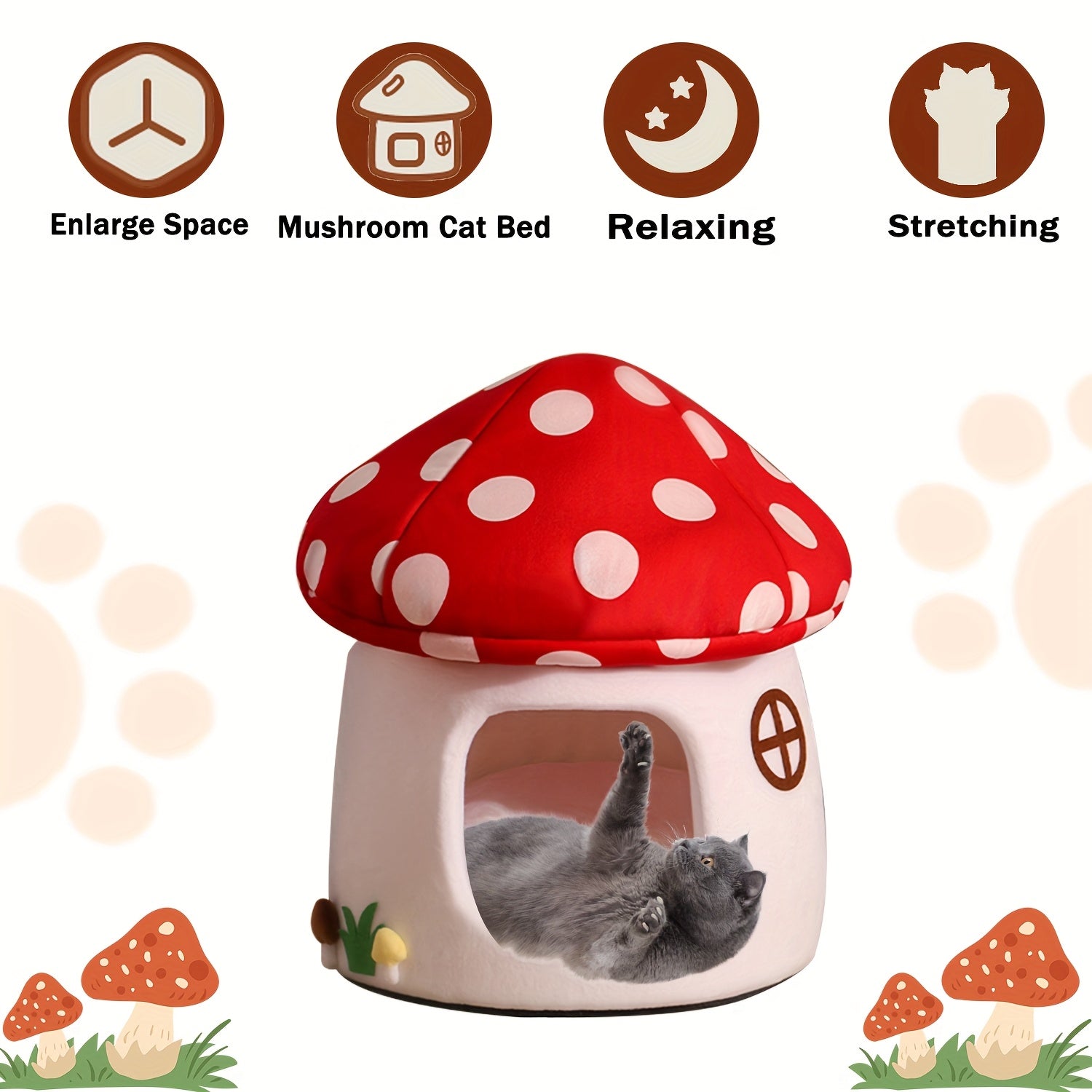XL Vertical Sisal Mushroom Shape Cat Scratching Station, Cat Scratching Station, Cat Scratching Board