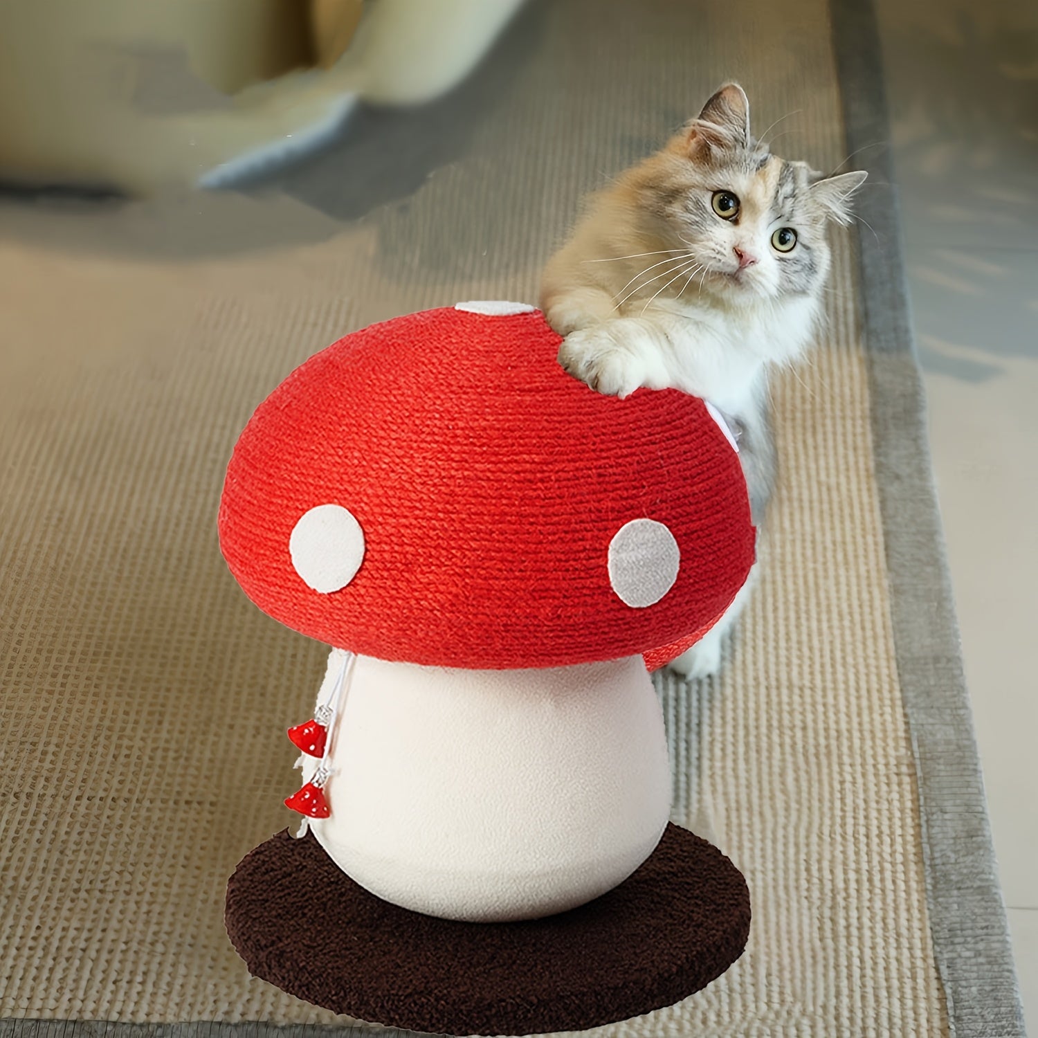 XL Vertical Sisal Mushroom Shape Cat Scratching Station, Cat Scratching Station, Cat Scratching Board