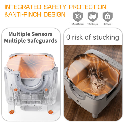 1pc Furoomate Self-Cleaning Litter Box, Open-Top Automatic Cat Litter Box