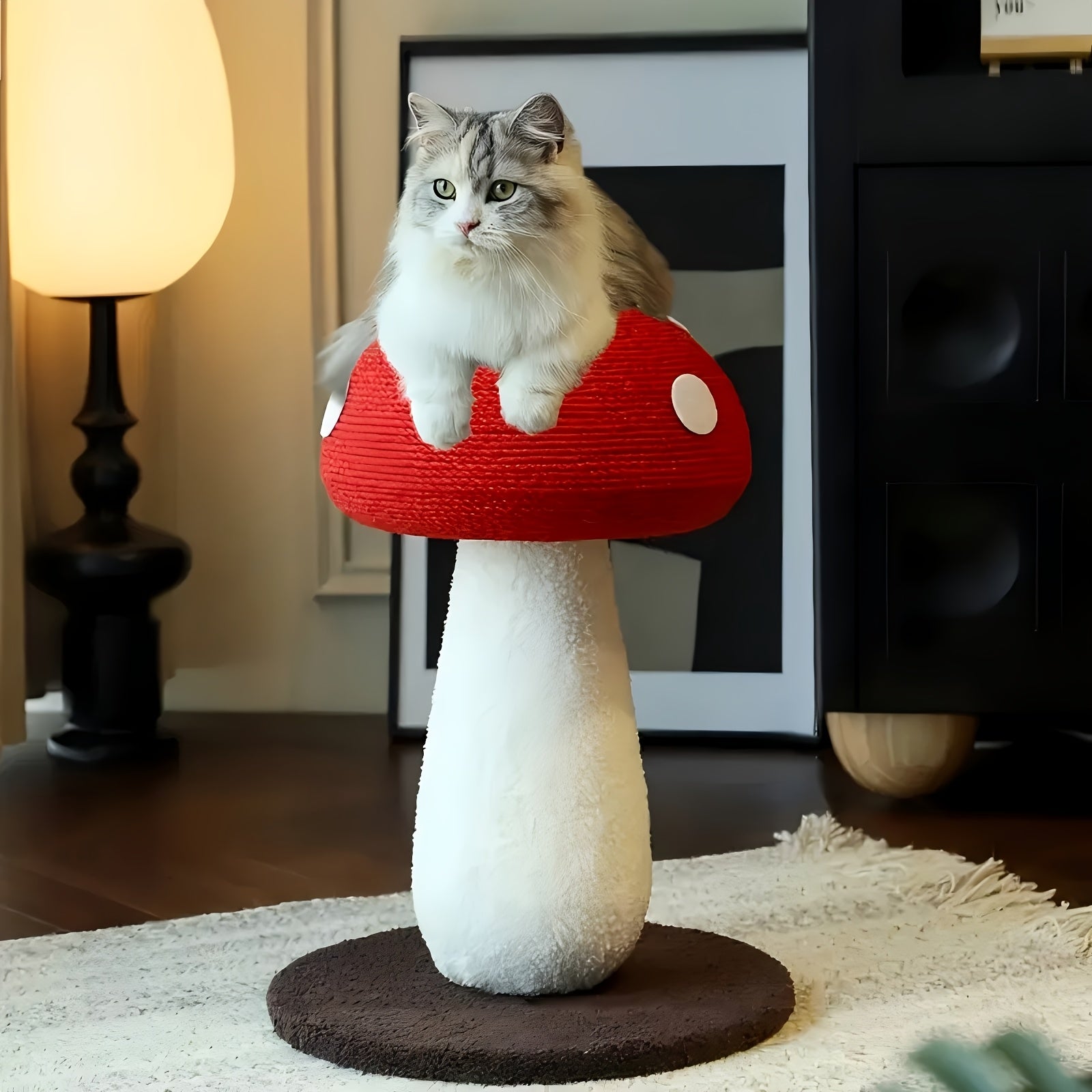 XL Vertical Sisal Mushroom Shape Cat Scratching Station, Cat Scratching Station, Cat Scratching Board